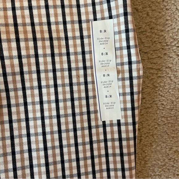 NWT A New Day Skinny Ankle High Rise Tan Plaid Pants - Picture 2 of 6